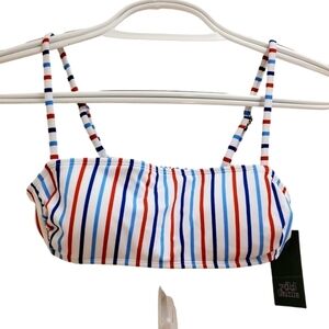 Wild Fable Kids Girls Striped Bikini Top Swimsuit Red White Blue Size‎ S